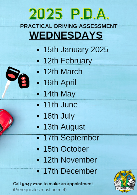 2025 Practical Driving Assessment Dates